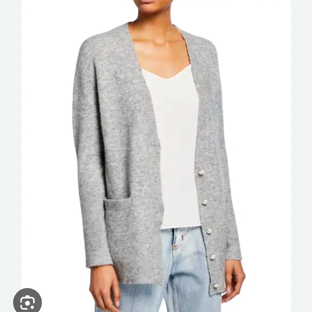 Philip Lim Lofty Welt grey cardigan alpaca blend